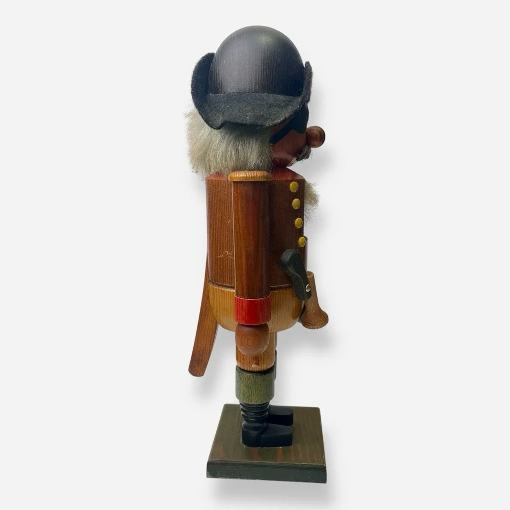 Vintage‎ Erzgebirge Nutcracker Pirate German Musket Gold Bag Wood Eye Patch 13